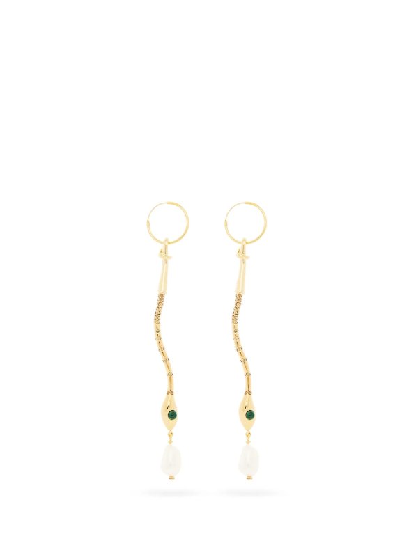 Crystal-embellished snake drop earrings | Chloe | MATCHESFASHION US