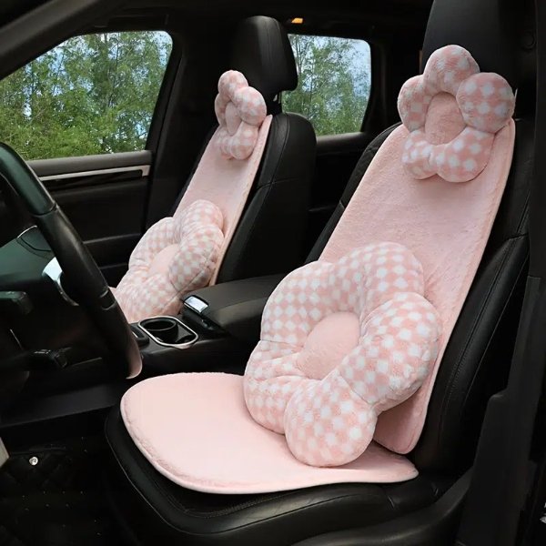 Temu Winter Plush Car Seat Covers Imitation Rabbit Fur Soft