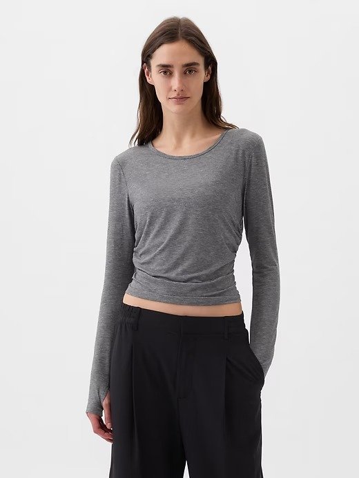 Fit Breathe Ruched Cropped T-Shirt