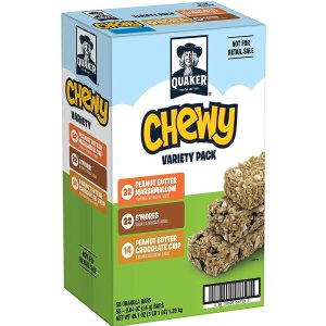 Quaker Chewy Marshmallow Variety Pack, 0.84oz Granola Bars, 58 Count