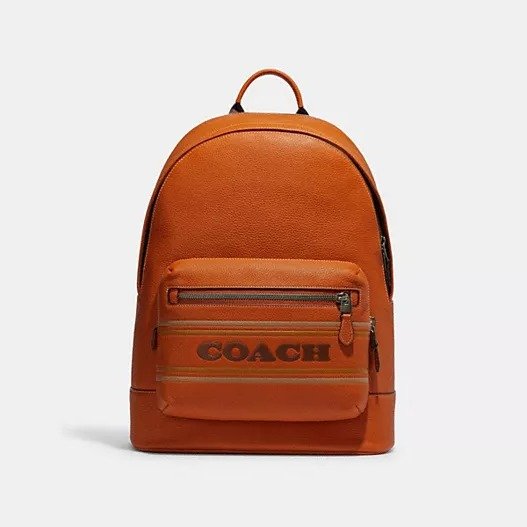 West Backpack With Coach Stripe