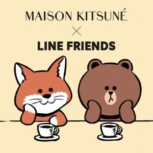 Maison Kitsuné x Line Friends 联名款 狐狸x小熊双倍可爱