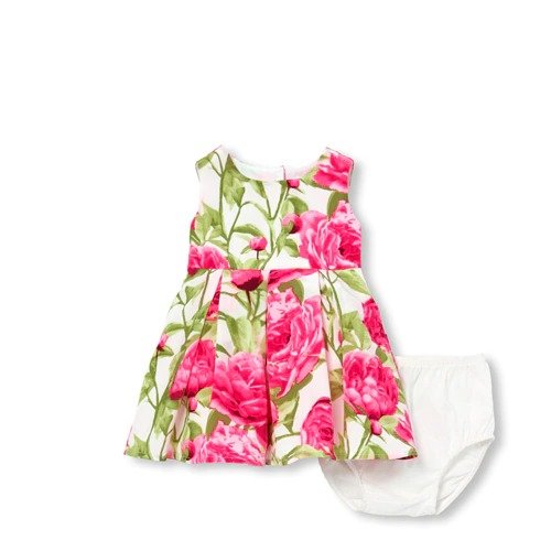 Baby Girls Mommy and Me Sleeveless Floral Print Woven Matching Dress And Bloomers Set