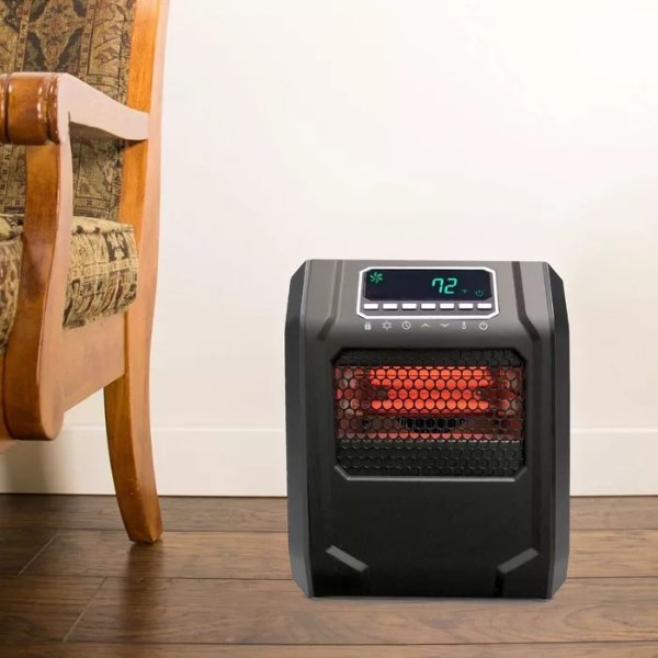 HT1188 4-Element Quartz Infrared Portable Large Room Space Heater