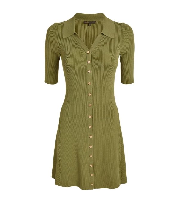 Sale | Maje Rib-Knit Collared Dress | Harrods US