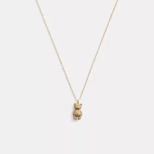 Pave Bear Pendant Necklace