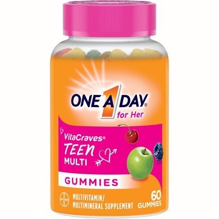 VitaCraves Teen for Her Multivitamin Gummies Supplement with Vitamins A, C, E, B3, B6, B12, Calcium and Vitamin D, 60 ct