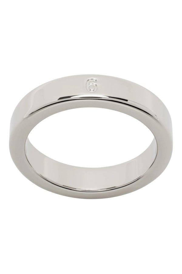 Silver Minimal Logo Thin Ring