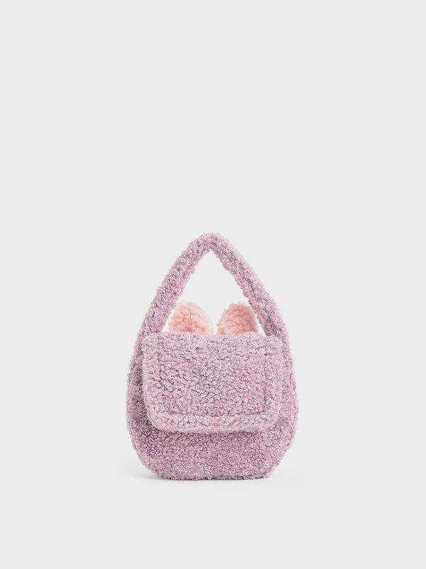 Lilac Girls' Furry Top Handle Bag | CHARLES &amp; KEITH
