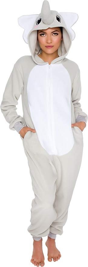  silver lilly Silver Lilly Slim Fit Animal Pajamas - Adult One  Piece Cosplay Elephant Costume 