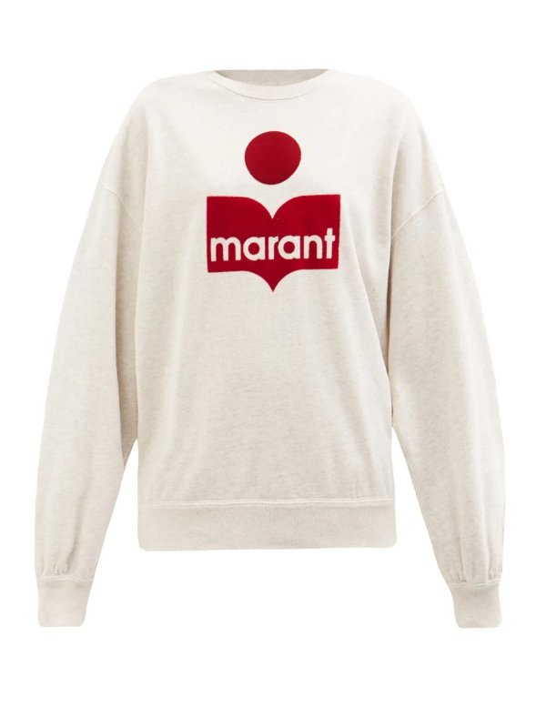 Mindy flocked-logo cotton-blend jersey sweatshirt | Isabel Marant Etoile