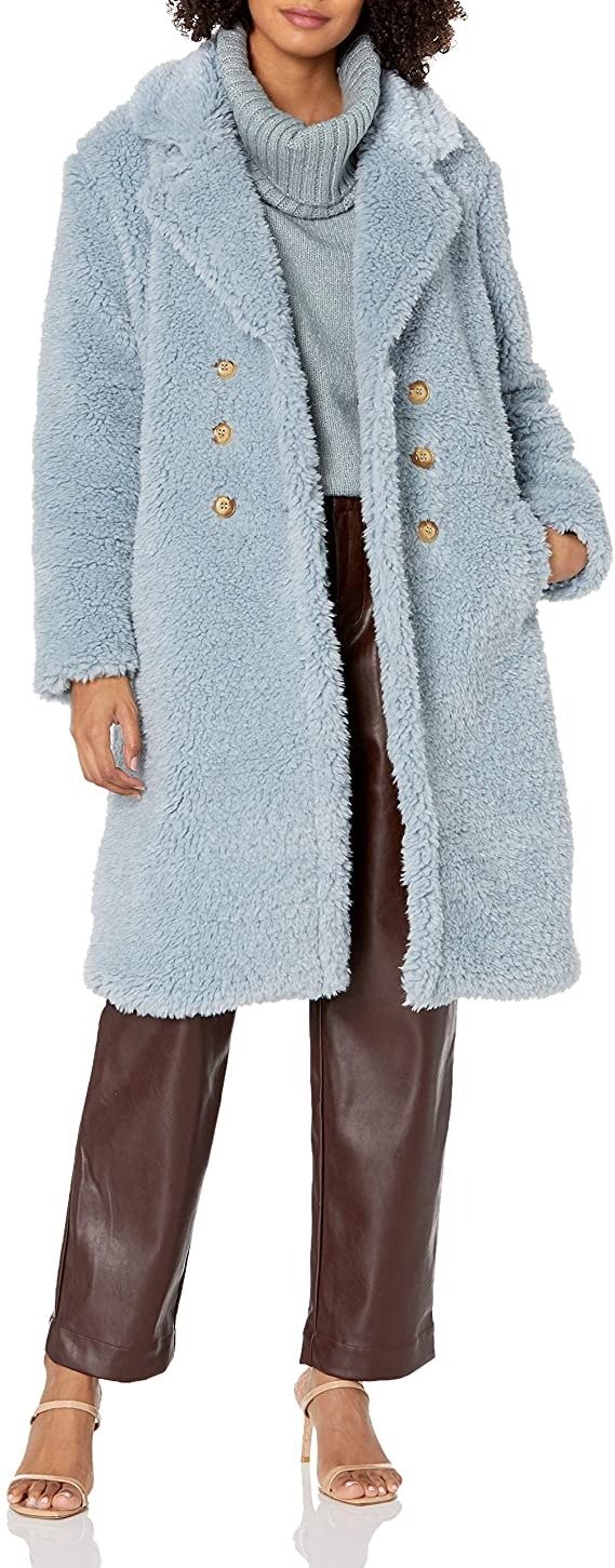+ KYLIE Women's Long Sherpa Peacoat