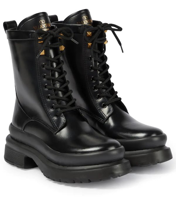 Roman Stud leather combat boots