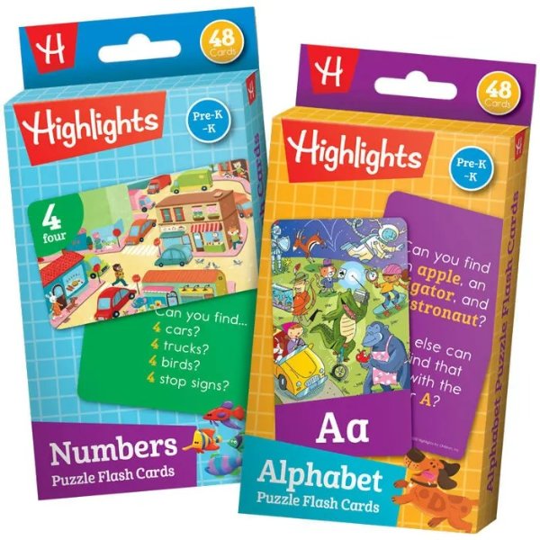 Puzzle Flash Cards: Alphabet and Numbers, Pre-K-K Set