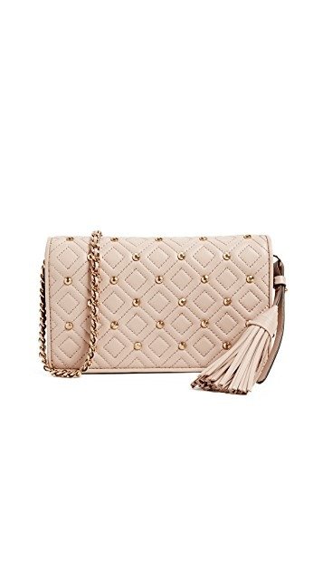 Tory Burch Fleming Stud Flat Wallet on a Chain