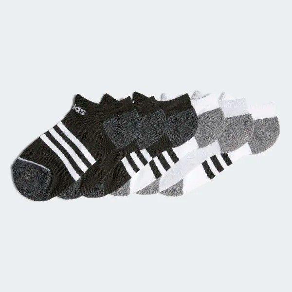 3-Stripes No-Show Socks 6 Pairs