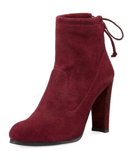 Catch Suede Booties with Ankle Tie