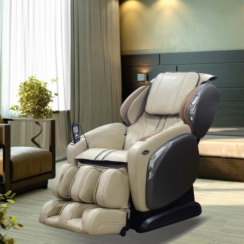 osaki ivory faux leather reclining massage chair