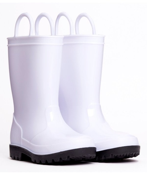White High-Gloss Rain Boot - Kids