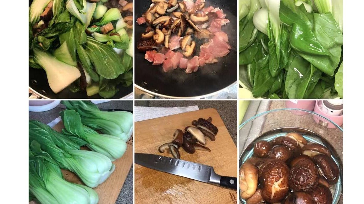 🆕无肉不欢版本的冬菇油菜（青江菜）炒鸡丁❤️怎么开心怎么来做菜