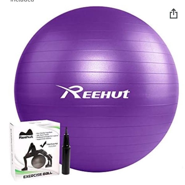 REEHUT Exercise Ball (55cm,65cm,75cm) for Fitness,Anti-Burst Yoga Ball Office Chair,Balance Ball,Extra Thick Stability Ball for Home, Gym,Physical Therapy, Pregnancy Quick Pump Included