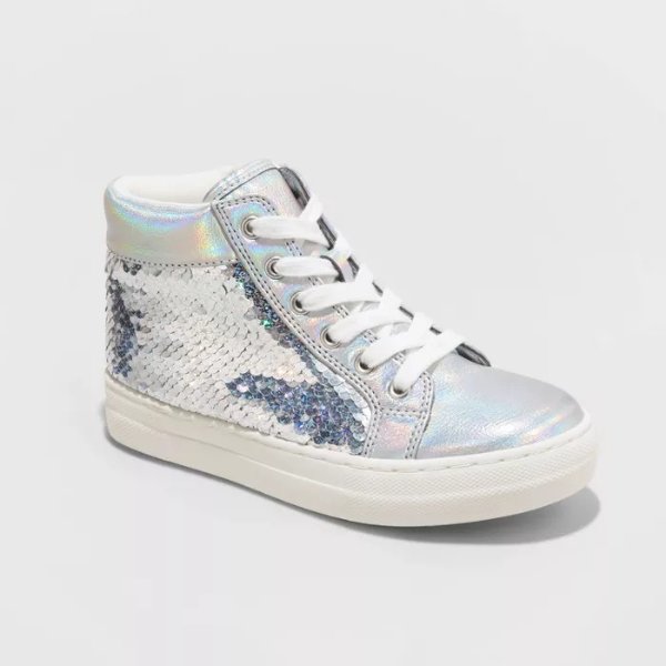 Girls' Pavla Flip Sequin Sneakers - Cat & Jack™ Silver