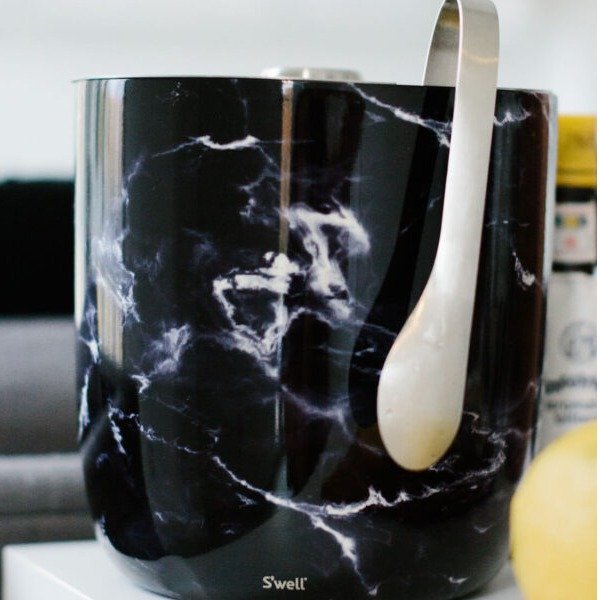 Black Marble Ice Bucket + Tongs | S'well