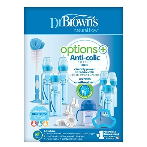 Options+ Baby Bottles Gift Set, Blue