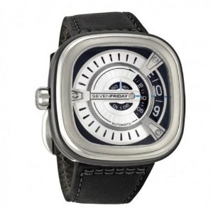 SEVENFRIDAY M Series Silver Dial Black Rubber Automatic Men's Watch