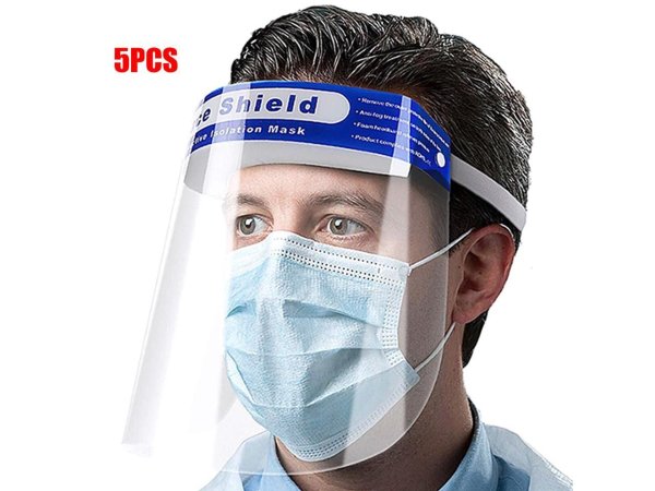 5PCS Safety Shield Protector Eyes And Face Full Clear Transparent Head Band Elastic Reusable Windproof Dustproof Cap - Newegg.com