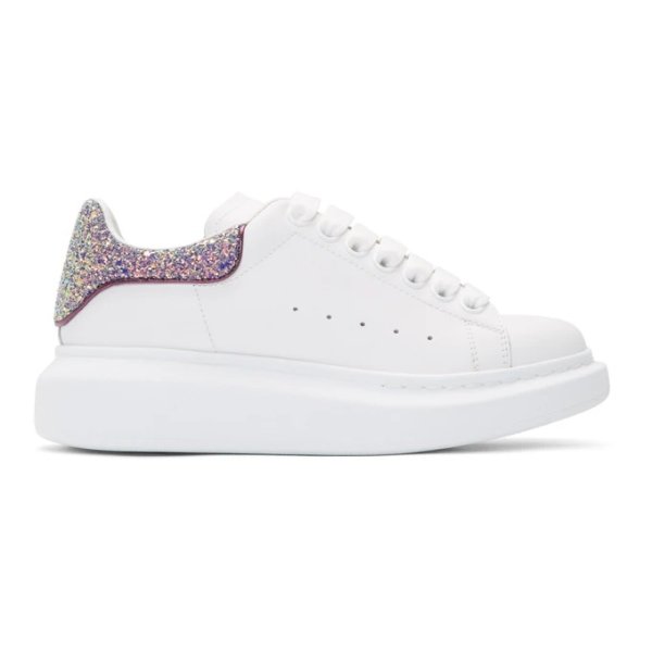 - SSENSE Exclusive White & Multicolor Glitter Oversized Sneakers