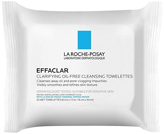 Effaclar Oil-Free Cleansing Face Wipes Towelettes, 25 Count