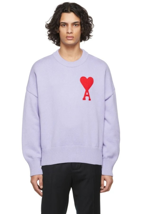 Purple Ami De Coeur Crewneck Sweater