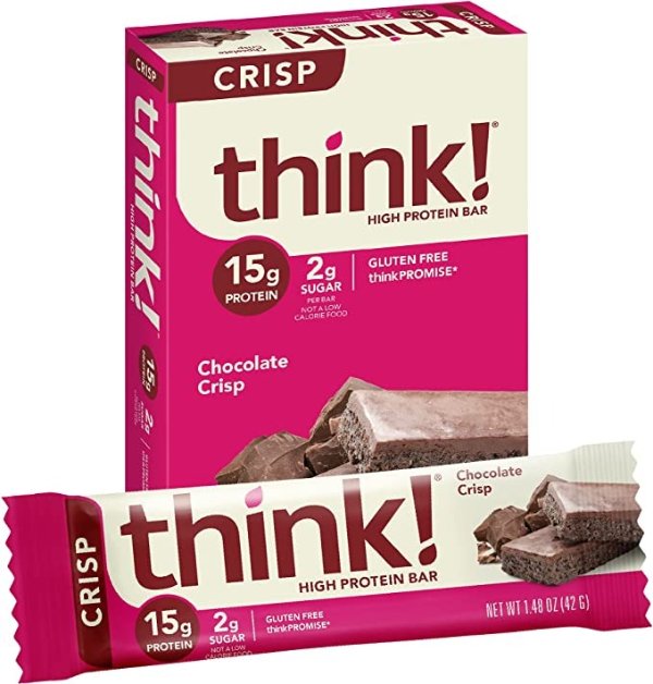 ! Protein Bars – High Protein Snacks, Gluten Free, Sugar Free Energy Bar with Whey Protein Isolate: Chocolate Crisp, Nutrition Bars without Artificial Sweeteners- 2.1 Oz (10 Count)