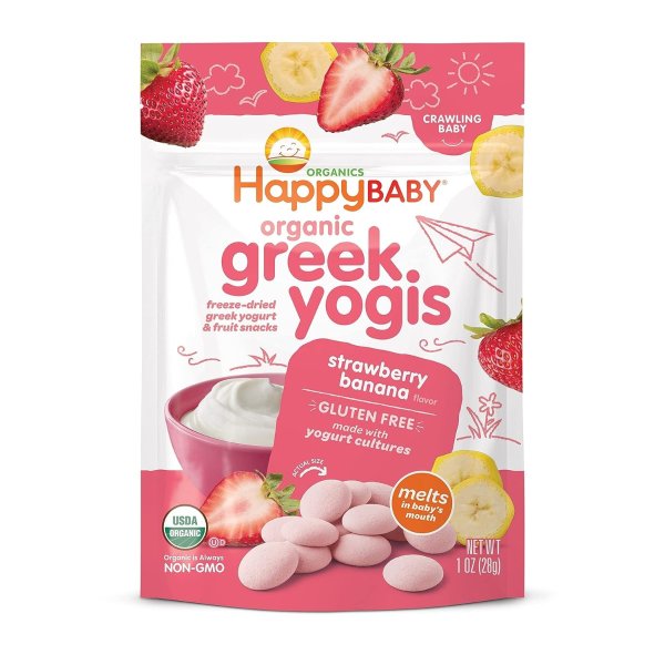 Happy Baby Organics Greek Yogis Freeze-Dried Greek Yogurt and Fruit Snacks