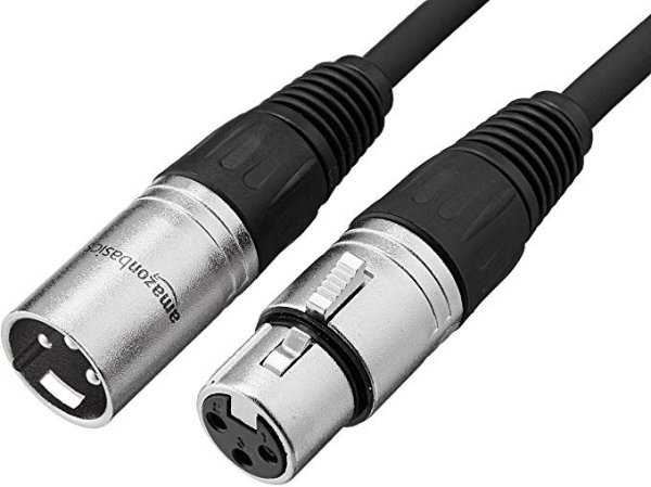 XLR Male to Female Microphone Cable - 6 Feet, Black