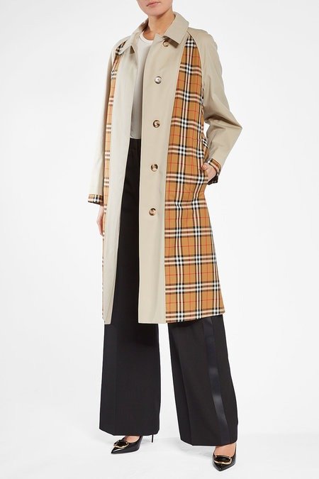 - Guiseley Checked Cotton Trench Coat