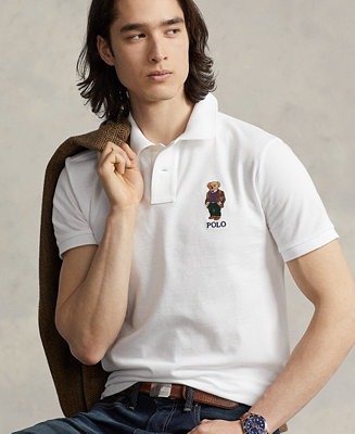 Men's Cotton Custom Slim Fit Polo Bear Polo Shirt