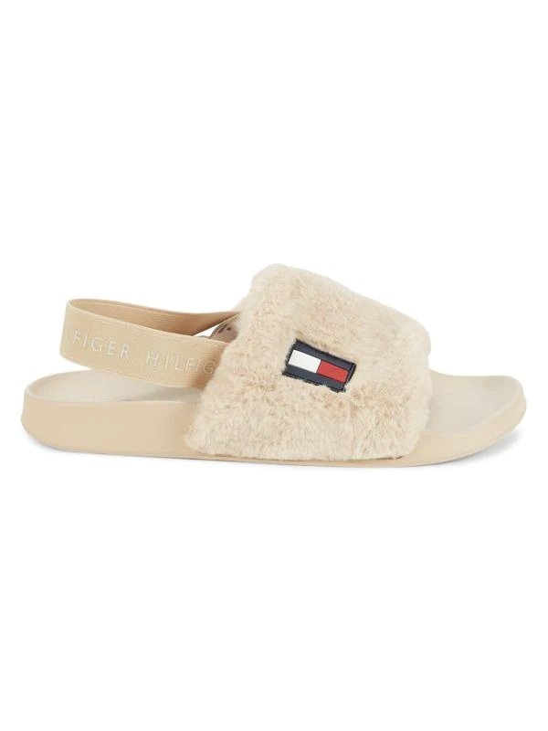 Hahna Faux Fur Slingback Slippers
