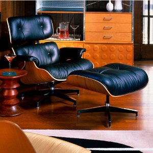 Eames MCL Full Grain Leather Lounge Chair and Ottoman by Herman Miller