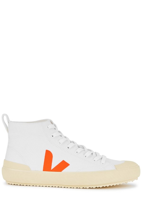 Nova white canvas hi-top sneakers