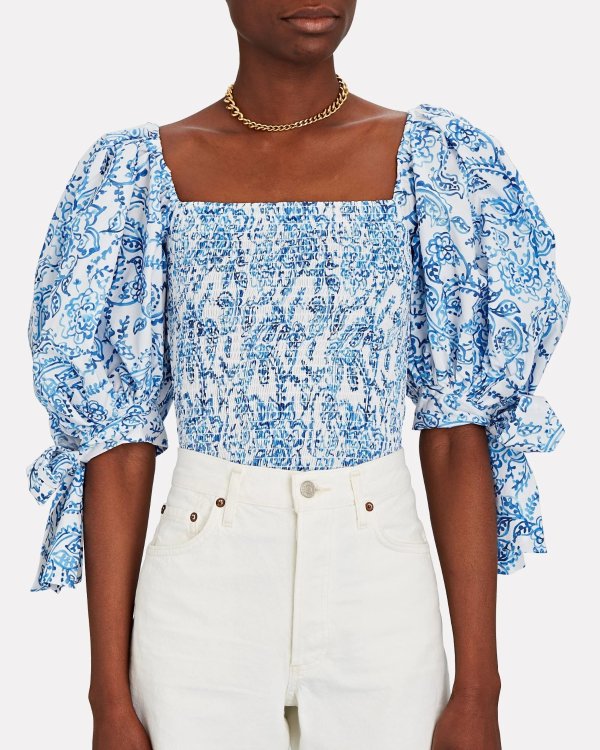 Finley Paisley Puff Sleeve Top