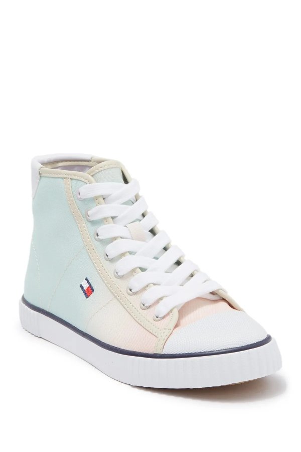 French Canvas Sport Luxe High Top Sneaker