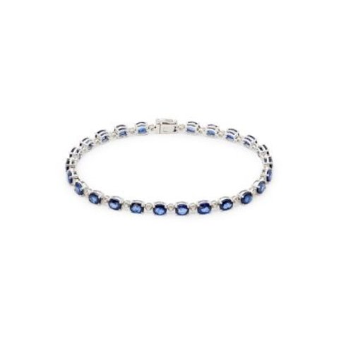 Effy14K White Gold, Ceylon Sapphire & White Diamond Bracelet
