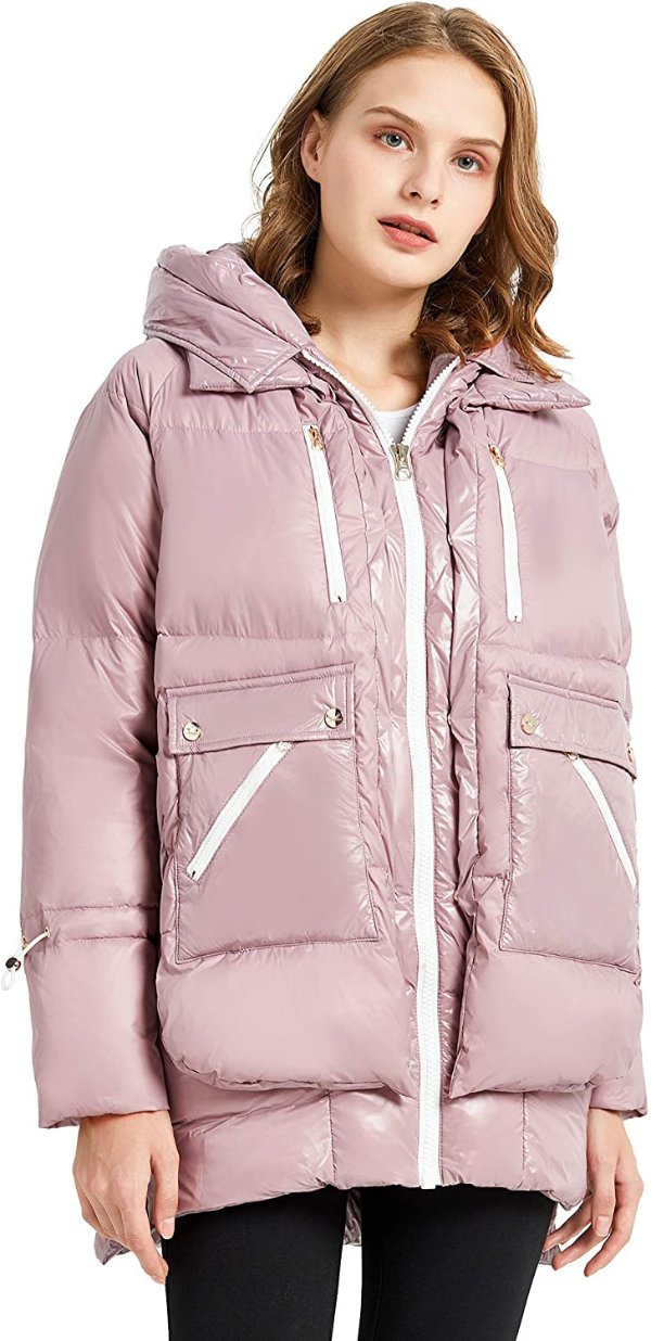 Women’s Fleece Down Coat Thickened Winter Puffer Down Jacket