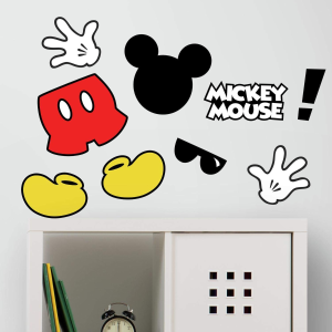 RoomMates Mickey Mouse Icons Peel And Stick Wall Decals With Flock