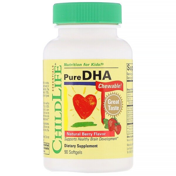 Pure DHA, Natural Berry Flavor, 90 Softgels