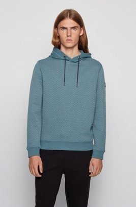 Cotton-blend sweatshirt with contrast hood