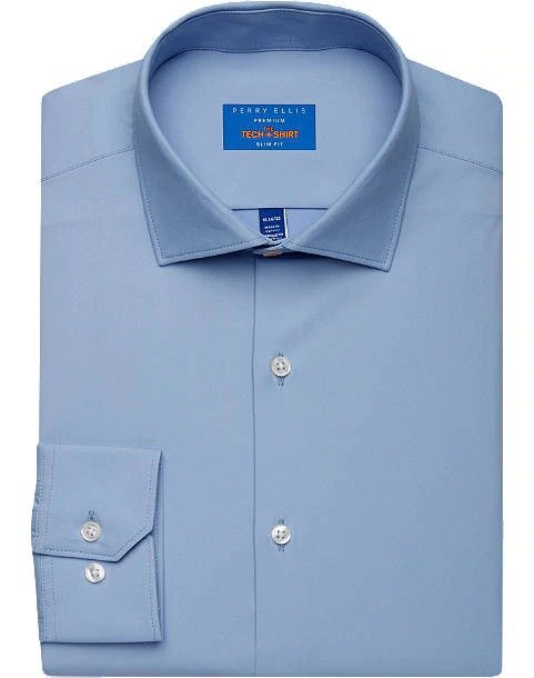 Premium Blue Slim Fit Tech Dress Shirt - Men's Shirts | Men's Wearhouse