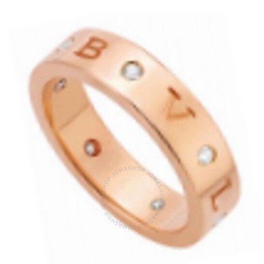 18 kt Rose Gold Band Ring with Diamonds